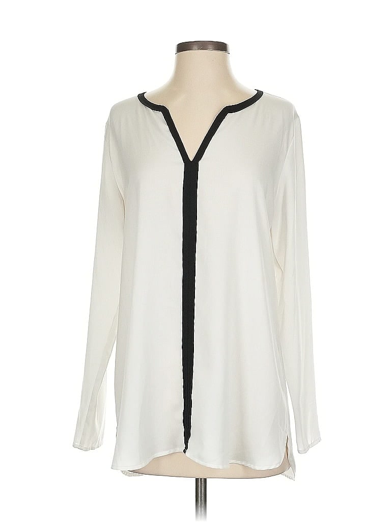 Ann Taylor Factory 100% Polyester Ivory Long Sleeve Blouse Size S - photo 1