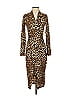 Joseph Ribkoff Animal Print Brown Cocktail Dress Size 4 - photo 1