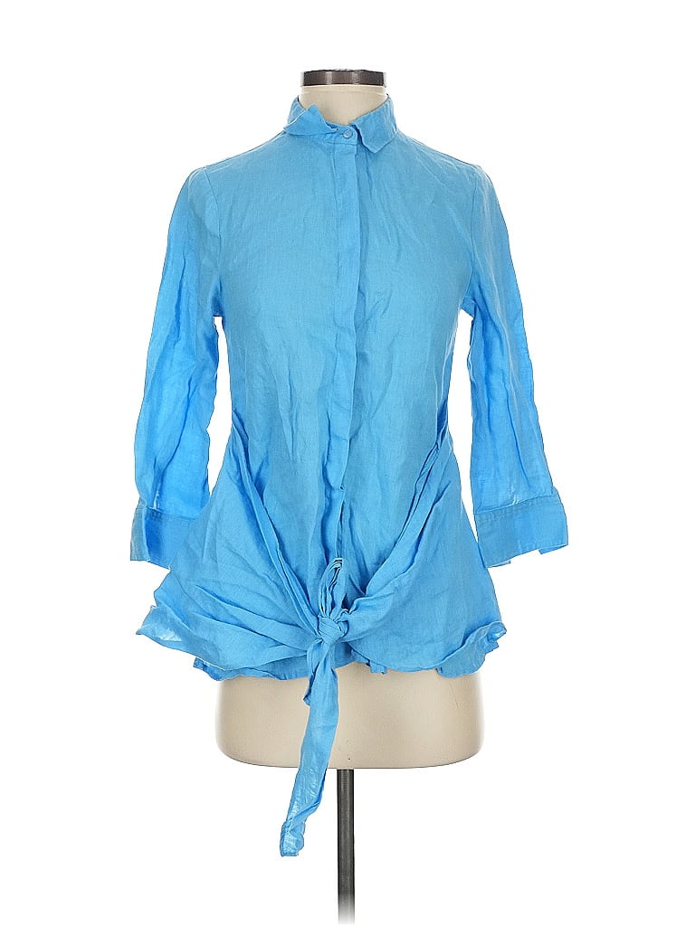 Pre-owned Azulu 3/4 Sleeve Blouse In Blue