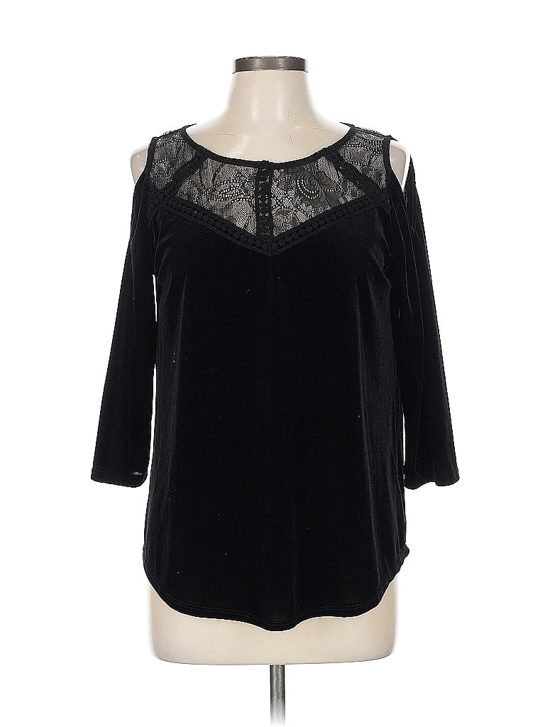 Soho Black 3/4 Sleeve Top Size L - photo 1