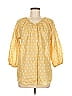 Moda International 100% Cotton Yellow 3/4 Sleeve Blouse Size M - photo 1