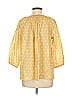 Moda International 100% Cotton Yellow 3/4 Sleeve Blouse Size M - photo 2
