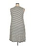 Lou & Grey for LOFT Stripes Gray Casual Dress Size XXL - photo 2