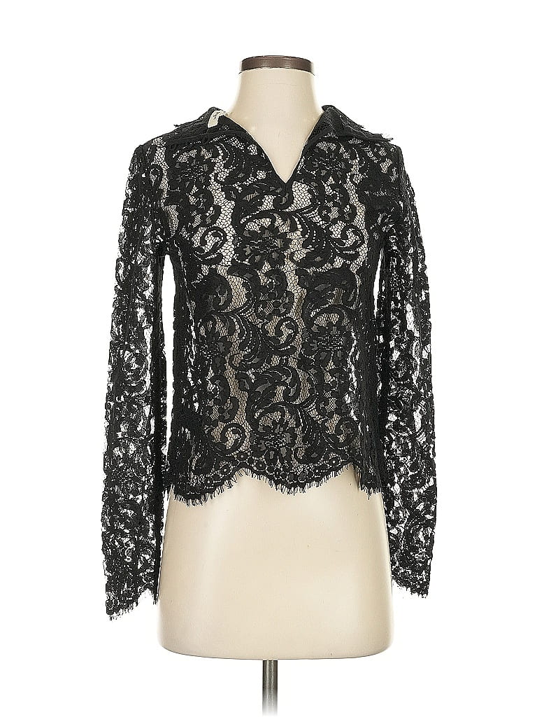 Pre-owned Wilfred Long Sleeve Blouse In Black