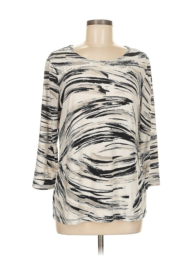 JM Collection Ivory 3/4 Sleeve Top Size M - photo 1