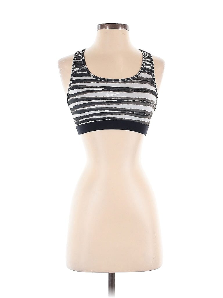 Pre-owned Nike Tank Top Silver Strapless Neckline Tops