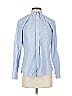 Claridge + King 100% Cotton Chevron-herringbone Blue Long Sleeve Button-Down Shirt Size S - photo 1