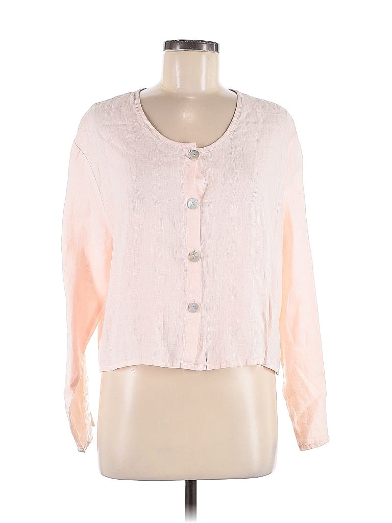 Flax 100% Linen Pink 3/4 Sleeve Blouse Size 10 (M) - photo 1