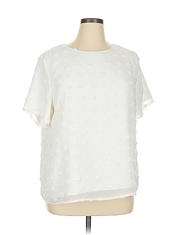 Peserico Silver Short Sleeve Top Size 6 (42)