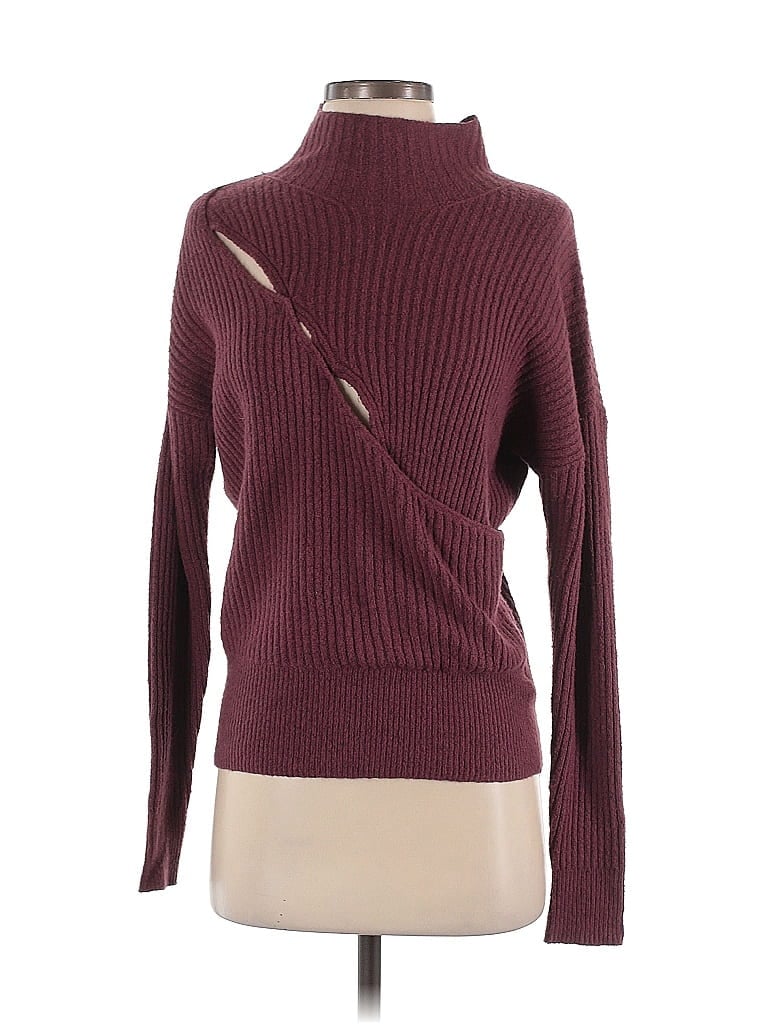 Open Edit Burgundy Turtleneck Sweater Size XXS - photo 1