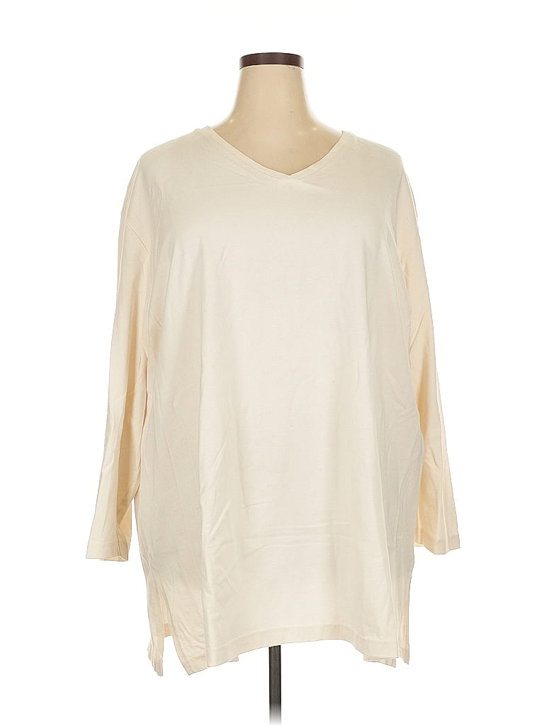 D&Co. 100% Cotton Ivory 3/4 Sleeve T-Shirt Size 3X - photo 1
