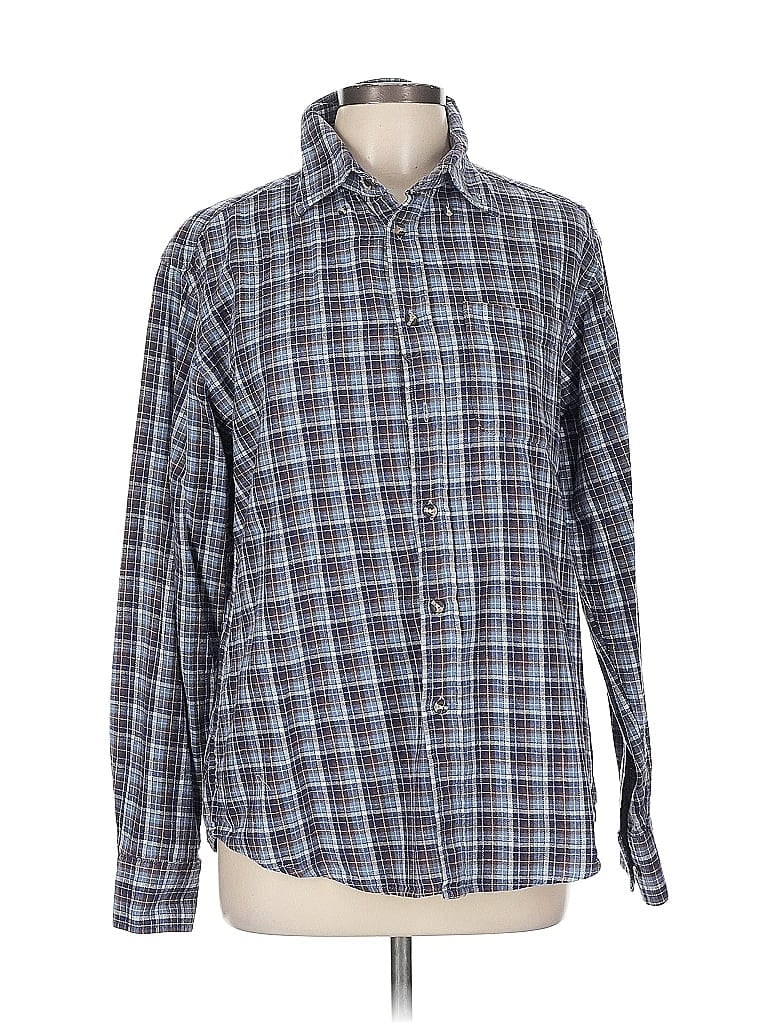 Pre-owned Assorted Brands Long Sleeve Button Down Shirt In Blue