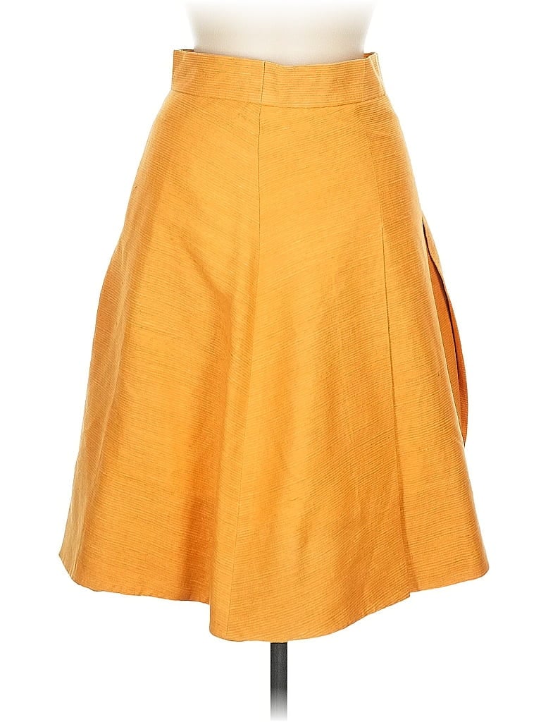 Akris Punto 100% Viscose Solid Yellow Orange Casual Skirt Size 6 - photo 1