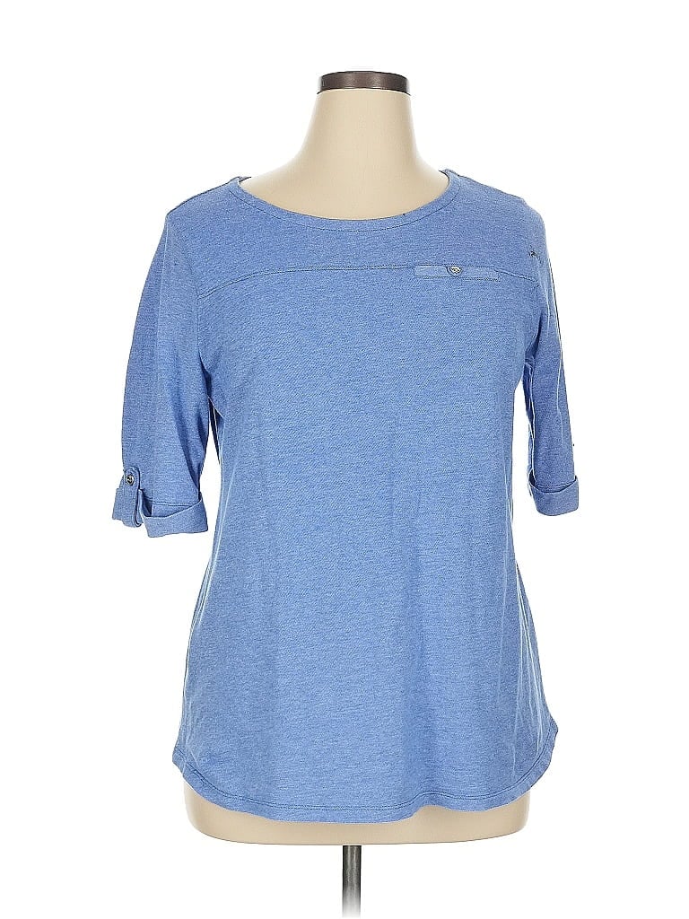 Pre-owned Croft & Barrow Short Sleeve T-shirt In Blue