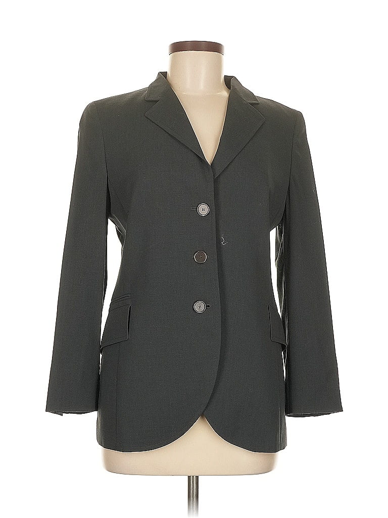 Akris Punto 100% Wool Gray Black Wool Blazer Size 8 - photo 1