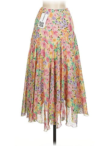 Newsworthy Floral Multicolor Sheer Effect Casual Skirt (view 2)