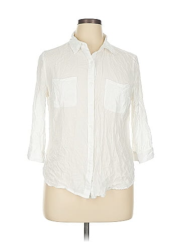 a.n.a. A New Approach 3/4 Sleeve Button-Down Shirt (view 1)