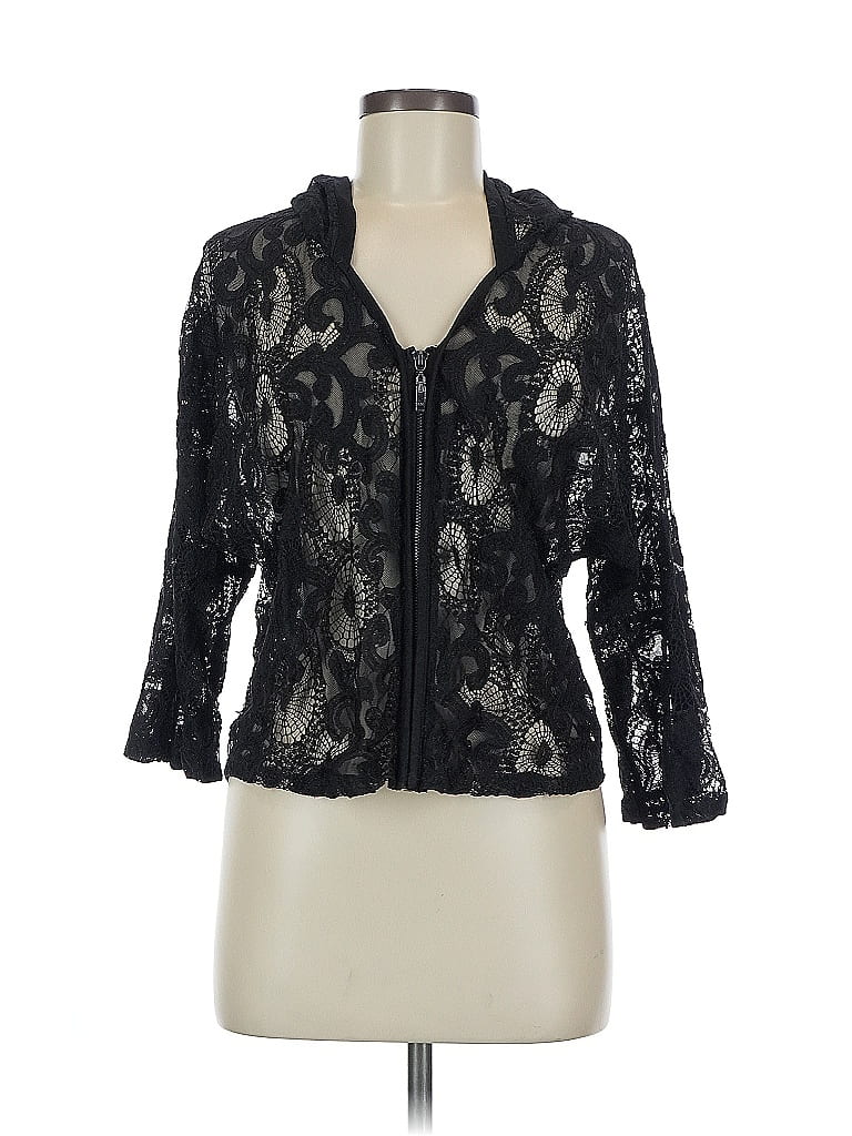 Alberto Makali 100% Polyester Floral Black Zip Up Hoodie Size M - photo 1