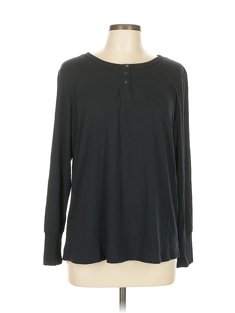 Pre-owned Serra Long Sleeve Top Black Crew Neck Tops