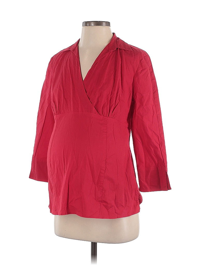 Motherhood Red 3/4 Sleeve Blouse Size S - photo 1