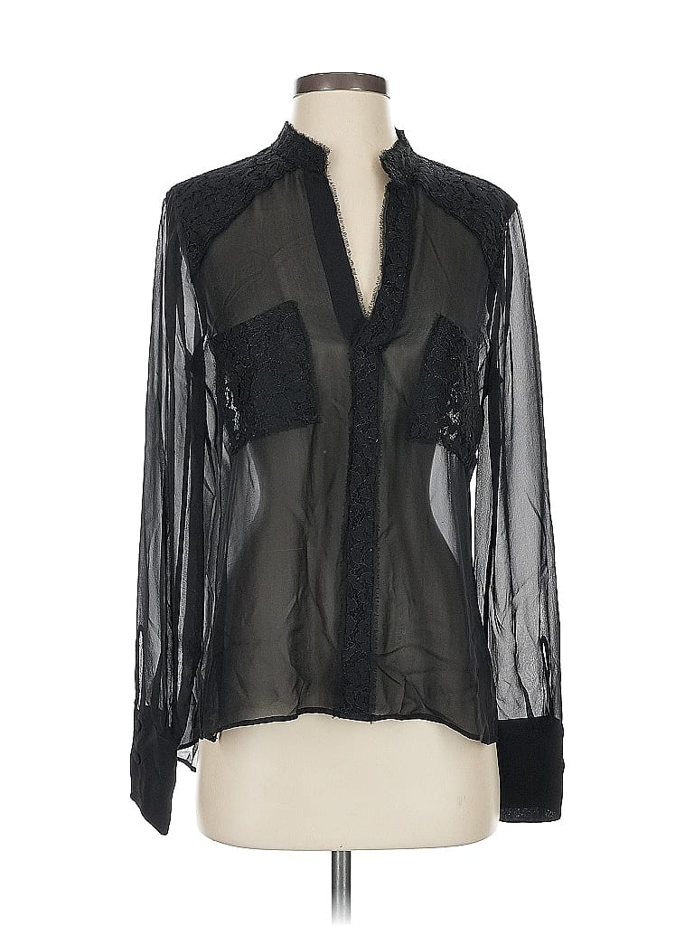 Pre-owned Bcbgmaxazria Long Sleeve Blouse In Black