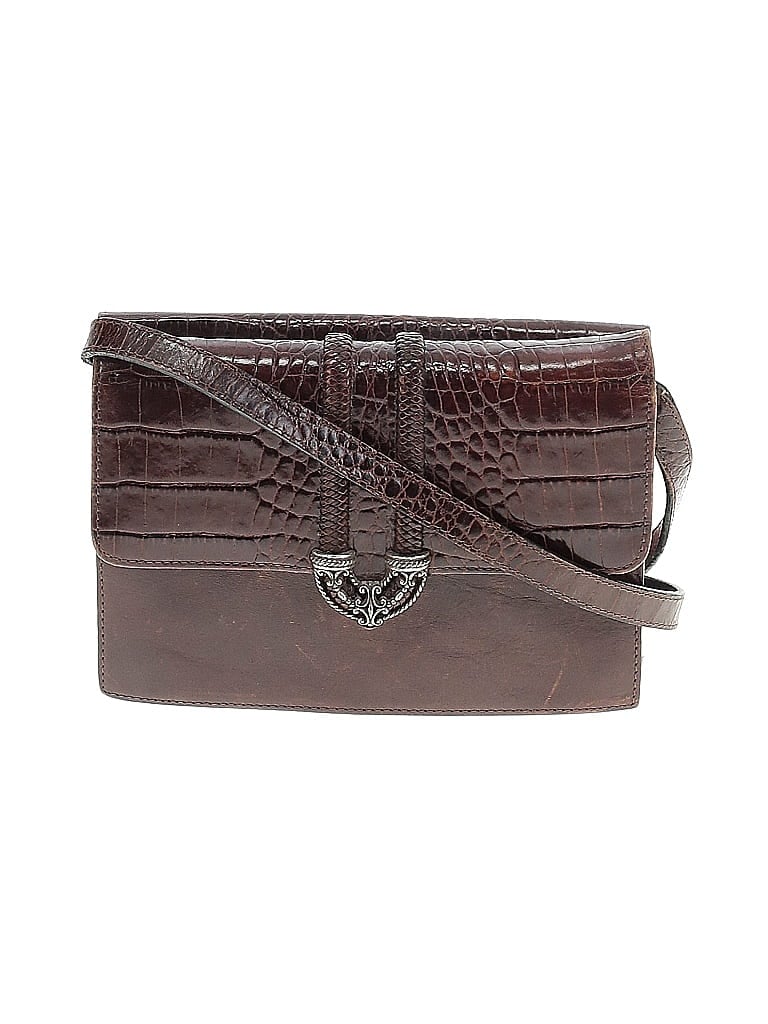 Brighton 100% Leather Hearts Brown Leather Crossbody Bag One size - photo 1