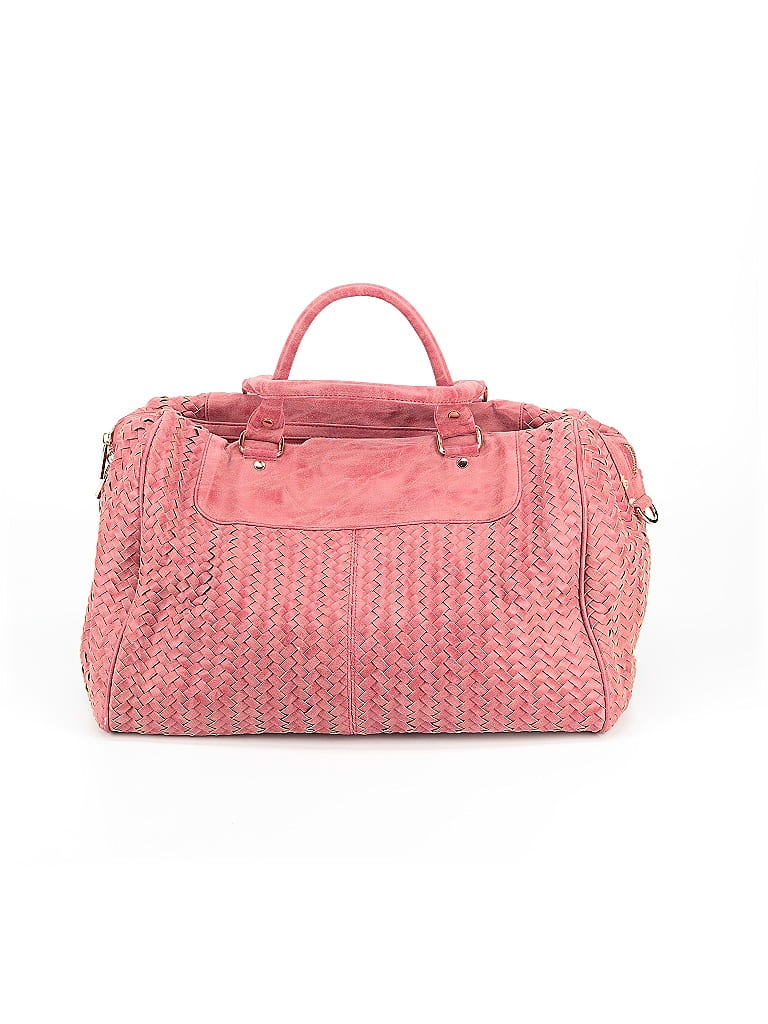 Neiman Marcus Hearts Pink Red Leather Weekender One size - photo 1