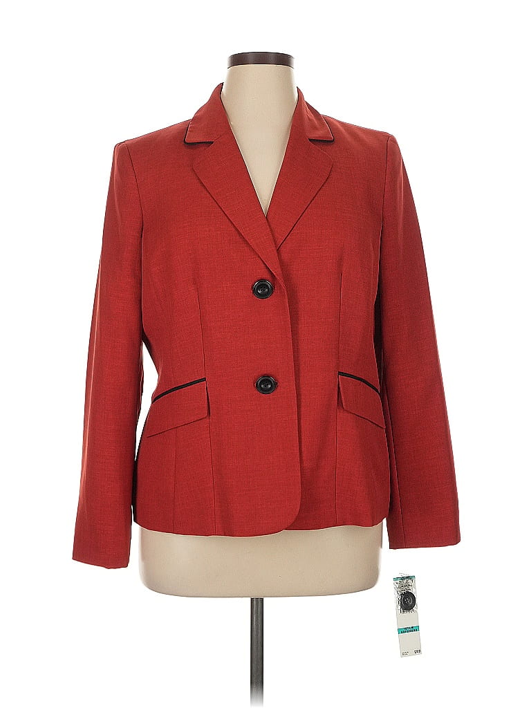 Le Suit 100% Polyester Red Blazer Size 16 - photo 1