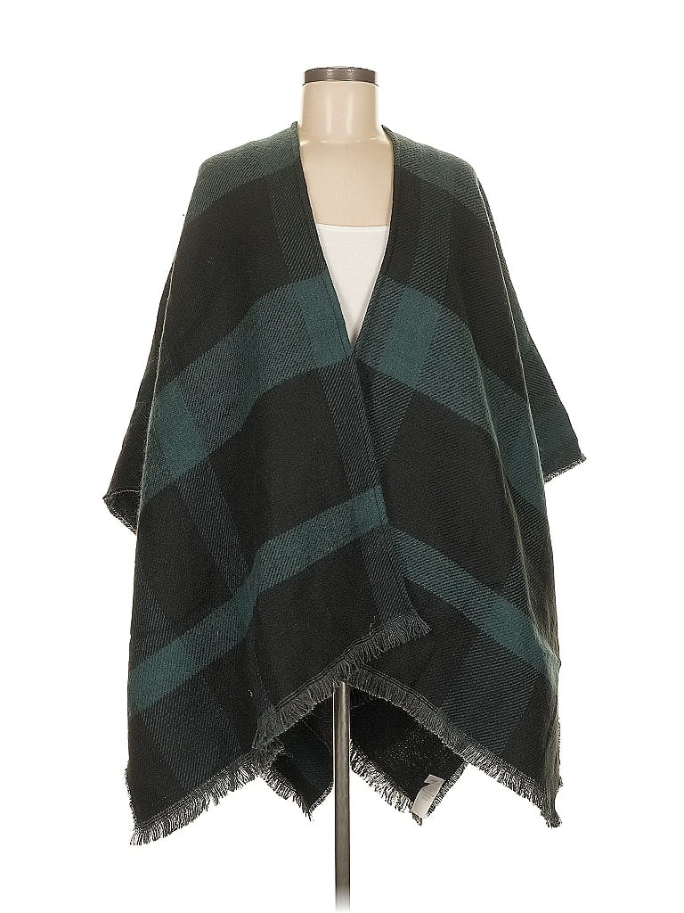 Ann Taylor Factory Plaid Green Poncho One size - photo 1