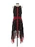 W by Worth 100% Polyester Graphic Red Black Cocktail Dress Size 4 - photo 1