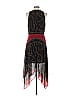 W by Worth 100% Polyester Graphic Red Black Cocktail Dress Size 4 - photo 2