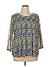 Notations Blue 3/4 Sleeve Blouse Size 1X - photo 1