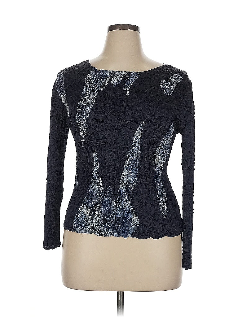 Alberto Makali 100% Polyester Blue Long Sleeve Top Size XL - photo 1