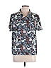Oiselle Paisley Teal Short Sleeve Blouse Size 12 - photo 1