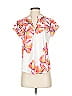 Chico's Floral White Short Sleeve Blouse Size S - photo 1
