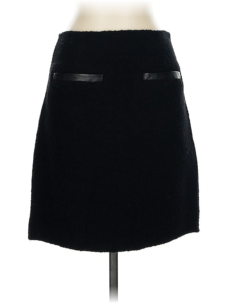 Theory Solid Black Wool Skirt Size 4 - photo 1