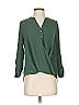 IMAN 100% Polyester Green 3/4 Sleeve Blouse Size S - photo 1