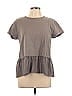 Dylan 100% Cotton Gray Short Sleeve Top Size L - photo 1