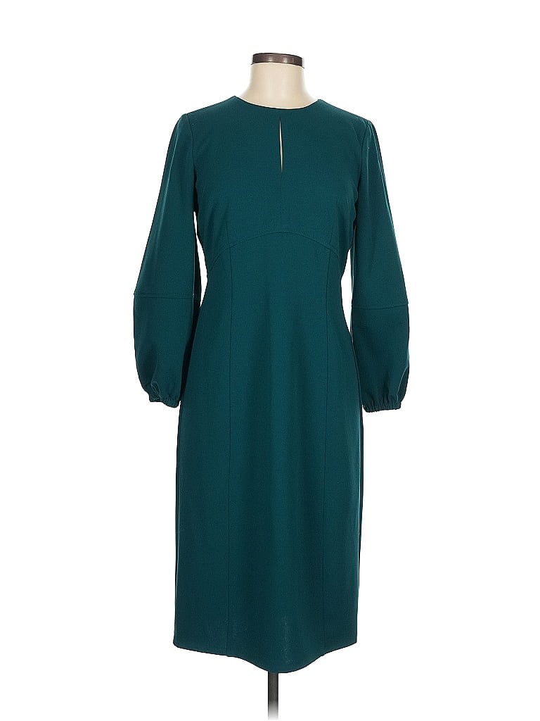 Donna Morgan Solid Teal Casual Dress Size 6 - photo 1