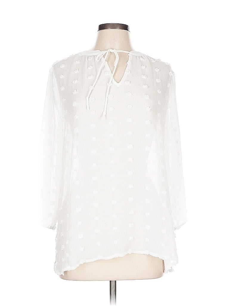 Pre-owned Chico's 3/4 Sleeve Blouse In White