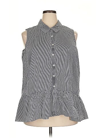 LOGO by Lori Goldstein Sleeveless Button-Down Shirt (view 1)