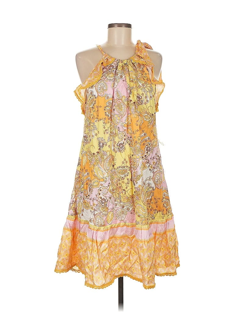 Hale Bob 100% Cotton Paisley Yellow Casual Dress Size M - photo 1