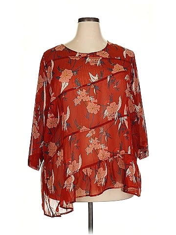 LOGO by Lori Goldstein 3/4 Sleeve Blouse (view 1)