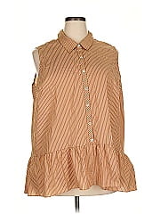 Logo By Lori Goldstein Sleeveless Button Down Shirt