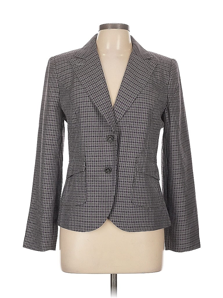 Chadwicks Houndstooth Gray Blazer Size 10 - photo 1