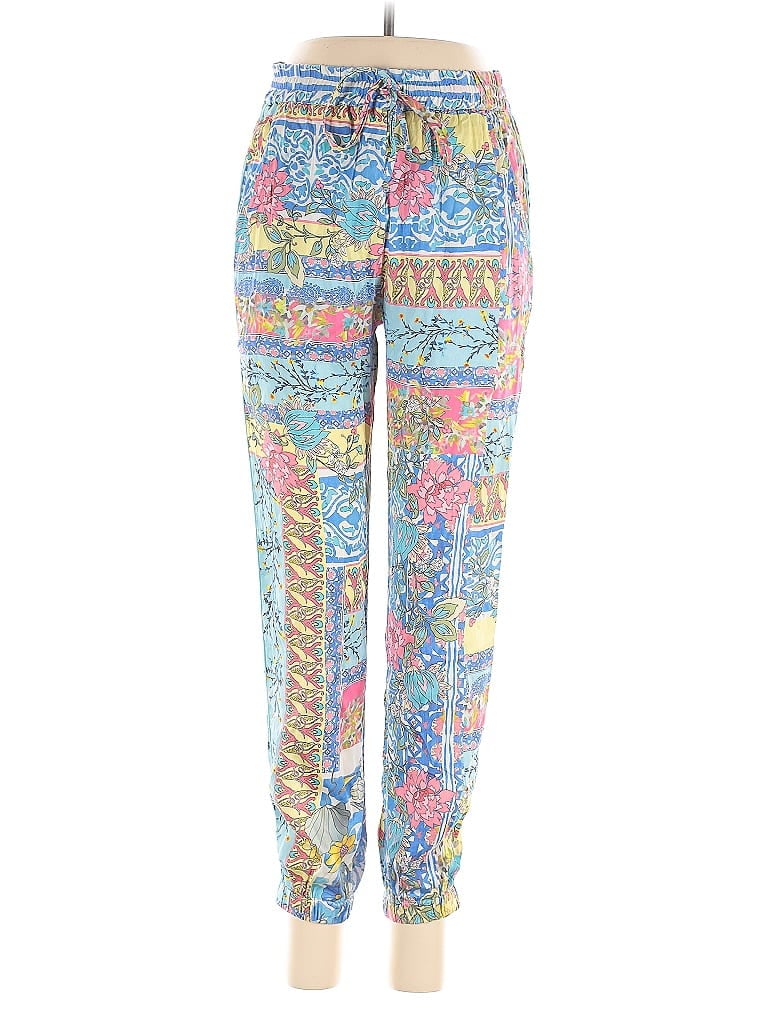 Pre-owned Johnny Was Silk Pants In Blue