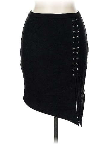 4SI3NNA Faux Leather Skirt (view 1)
