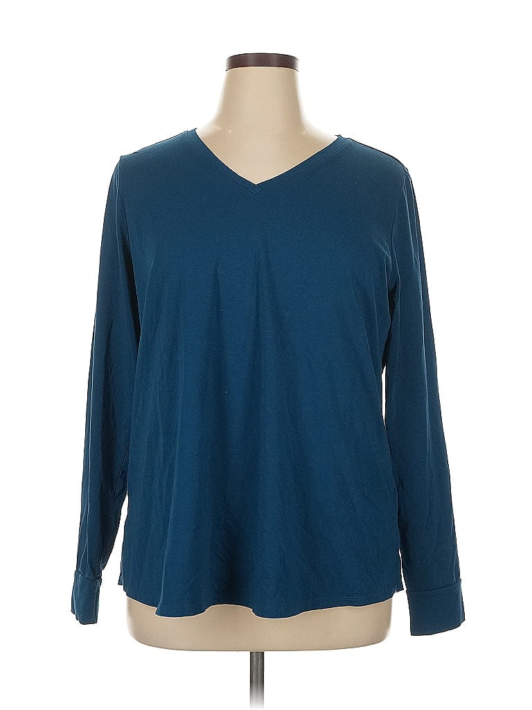 Belle By Kim Gravel Blue Long Sleeve T-Shirt Size XL - photo 1