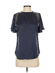 Jonathan Simkhai Short Sleeve Silk Top