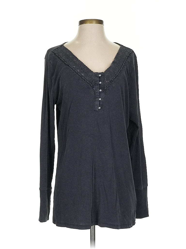 Torrid Gray Long Sleeve Henley Size 3X - photo 1